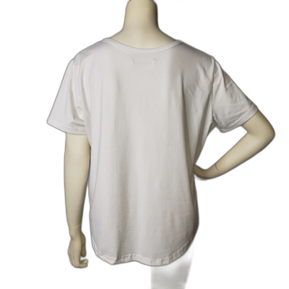 White T Shirt with Blue Lips Graphic Womens Size XL - Picture 2 of 4